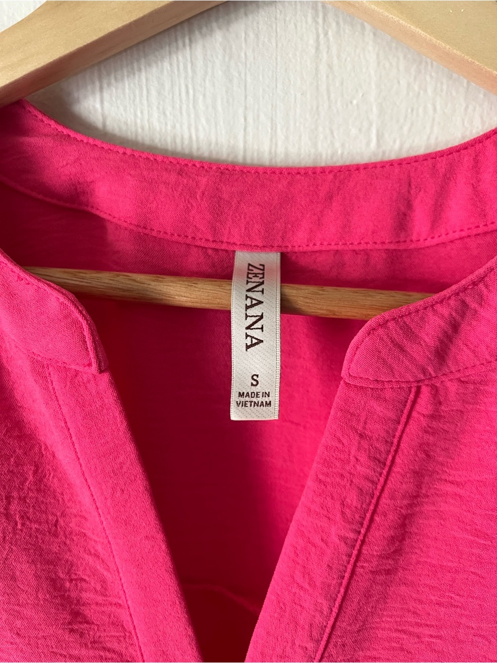 Zenana | Hot Pink Fuchsia Flutter Ruffle Sleeve V-Neck Blouse | Women’s Size: S - Picture 5 of 6
